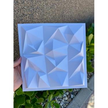 Imagem de Kit 50,100 Placas PVC 3D Com Dupla Face Revestimento Para Sala Quarto Cozinha 25x25cm (50,DIAMANTE BRANCA)