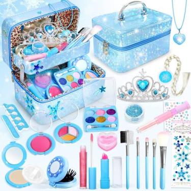 Imagem de Kit de maquiagem INNOCHEER Kids para meninas Frozen com estojo e acess