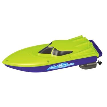 Imagem de Super Lancha de Controle Remoto - Brinquedo Aquático - Velocidade e Diversão Garantida - Cores Verde/Roxo e Laranja/Cinza - Ideal para piscinas e lagos (Verde/Roxo)