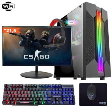 Imagem de Computador Pc Gamer Completo Tob Intel Core I7 Com Rede Sem Fio Ssd 960Gb 16Gb Vga Gt730 4Gb Windows 10 Pro Trial Teclado/Mouse Mouse Pad Head Mon