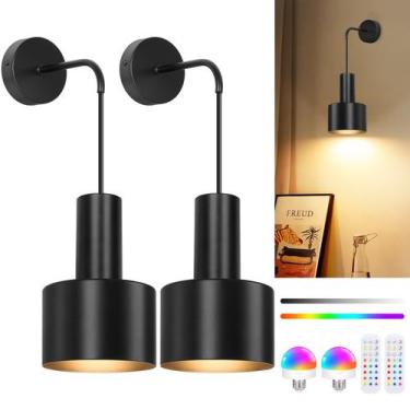 Imagem de Aplique de Pared Recargable VerRon Inalámbrico Regulable Juego de 2