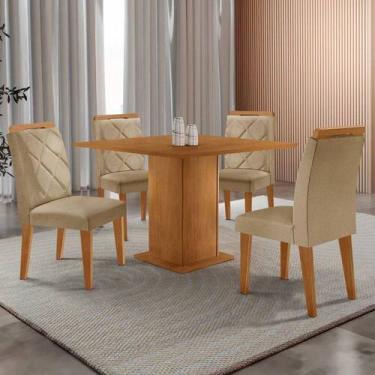 Imagem de Mesa De Jantar Loren 90cm Mdf 4 Cad Melissa Moderna Mobilia Turim 07/n