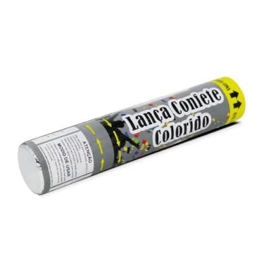 Imagem de Lança Confetes Colorido de Papel 20 cm Eventos Festas Comemorações Silver Festas