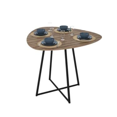 Imagem de Mesa de Jantar Industrial 4 Lugares com Pés de Metal e Tampo Grande