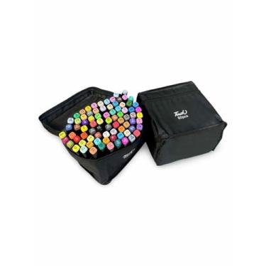 Imagem de Conjunto de Marcadores Touch Ponta Dupla Profissional,24,36,48,60,80 Cores Vivas, com Estojo (80)