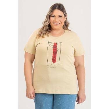Imagem de T-shirt Feminina Plus Size em Malha Algodão c/ Estampa EVERYTHING - Se