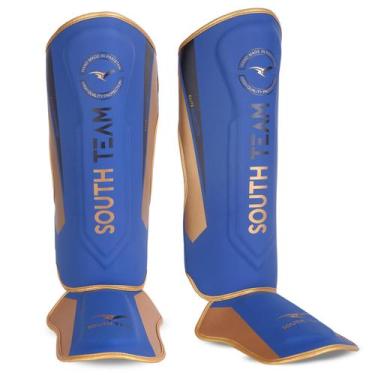 Imagem de Protetor De Canela Caneleira Profissional Mma South Team, Azul, P