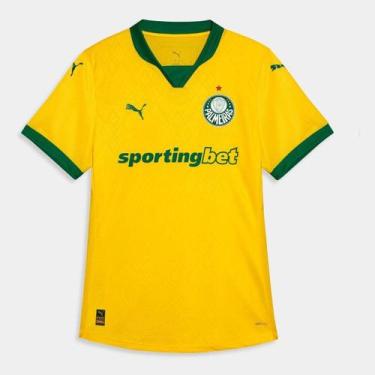 Imagem de Camisa Palmeiras III 25/26 s/n Jogador Puma Feminina, Amarelo, M