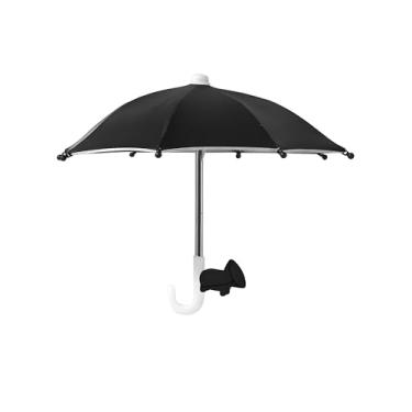 Imagem de Guarda-chuva de telefone para sol, suporte universal ajustável com ventosa para celular, viseira de sol, capa de proteção solar, guarda-chuva de celular, preto
