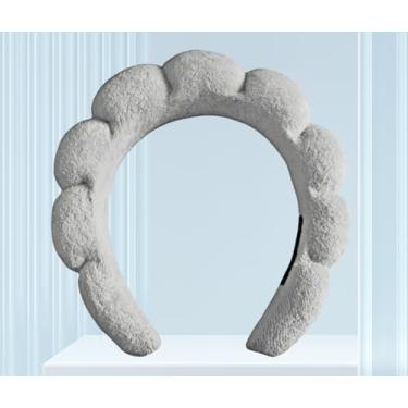 Imagem de Bandanas de spa para lavar o rosto ou cuidados com a pele facial, pacote combo de faixas de cabeça de maquiagem inchadas para máscara de lavagem de rosto, faixa de cabeça cinza escuro 13