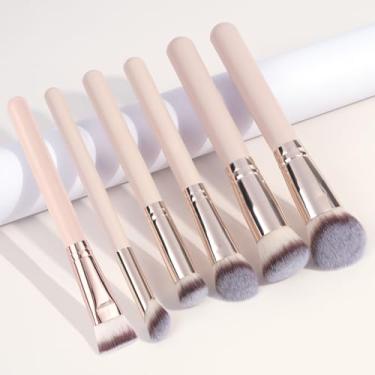 Imagem de Conjunto de 6 pincéis de maquiagem facial para iniciantes, incluindo sombra, corretivo, pó solto e pincéis macios de blush (tez)