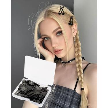 Imagem de 70 peças de grampos de cabelo pequenos, mini grampos de cabelo pretos para mulheres, presilhas duráveis e seguras para cabelos cacheados finos e grossos, acessórios de cabelo multiuso para pentear