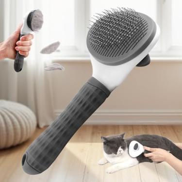 Imagem de 1 escova para cães e gatos de estimação - pente de aço inoxidável para cabelos longos, queda e desaparamento, pente de cabelo suave para gatos e cães