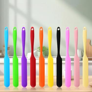 Imagem de 1 espátula raspadora de silicone premium, ferramenta de cozimento de uma peça de 26,7 cm para misturar bolos, manteiga, espalhador de pastelaria flexível resistente ao calor, vermelho