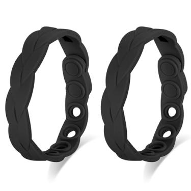 Imagem de Metzm Pulseira de silicone ajustável para homens, mulheres, à prova d'água, pulseiras de silicone para eventos, surfista náutico, esportes, pulseiras de borracha para pulseiras, joias e presentes, One