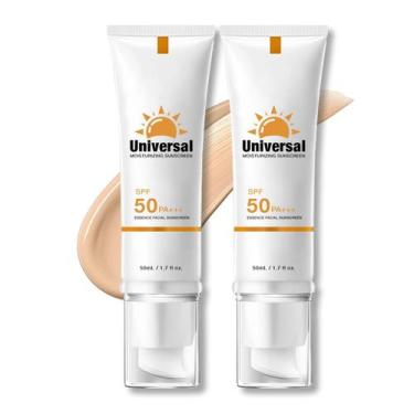 Imagem de Protetor solar colorido YFKEJI Universal SPF 50 50mL para rosto, 2 uni