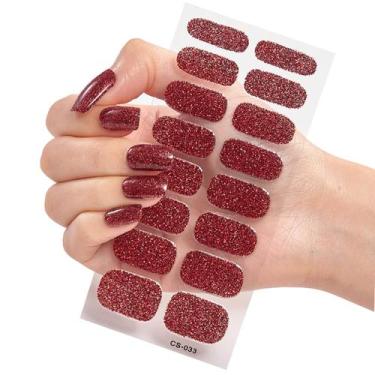 Imagem de Tiras de esmalte de gel semi-curado com lixa de unhas e adesivos - Mar