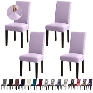 Imagem de Capas para cadeiras de sala de jantar Fafua Stretch, conjunto de 4 lav