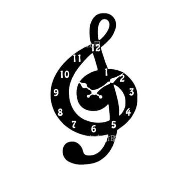 Imagem de Relógio de parede Music Note de 12 polegadas Modern Silent Quartz - yi