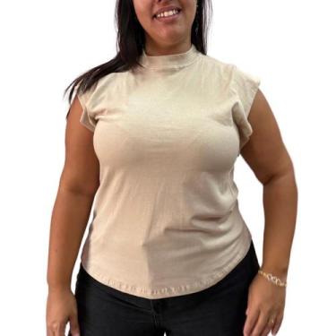 Imagem de Camiseta Gola Redonda Sem Manga Feminina - kgente, Bege, G