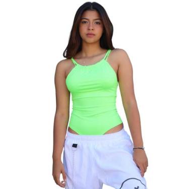 Imagem de Body Trançado Básica Casual Tecido Suplex - Verde Neon - K'Gente, P