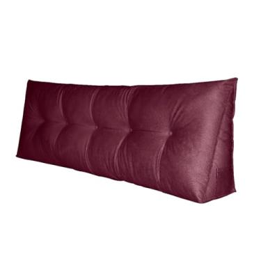 Imagem de Almofada Cabeceira casal140cm Encosto com bolso lateral (bordo/vinho)