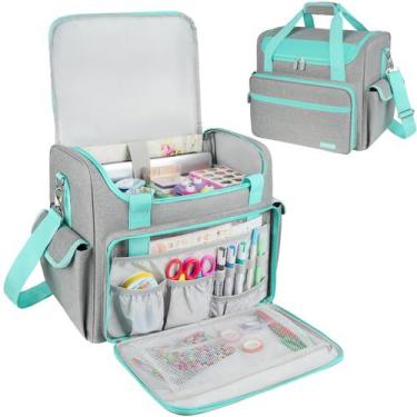 Imagem de Bolsa artesanal Jaffzora Large com capa para laptop de 15,6" cinza