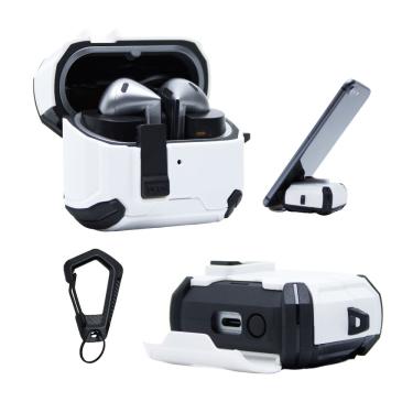 Imagem de Capa Protetora Airtrek Nerdcase Compatível com Galaxy Buds 3, Buds Pro 3, Buds 3 FE, Preto e Branco