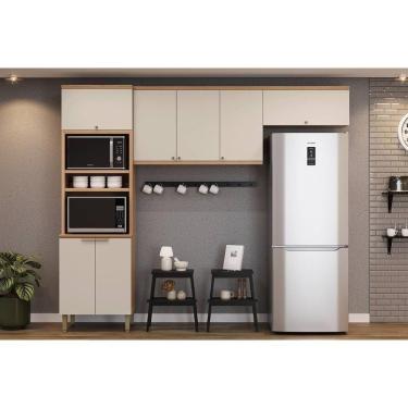 Imagem de Kit De Cozinha Completa 3 Peças Selene (2aéreos+1torrequente) Cp14 Jequitiba-off White Fosco - Linea Brasil