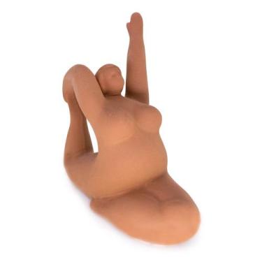 Imagem de Escultura Yoga Terra Em Cerâmica Sala Estilo Nórdico 22,3 cm F04 - D'R