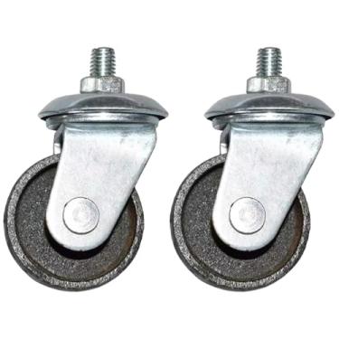 Imagem de Conjunto de 2 rodas giratórias para macacos de 3 toneladas, tipo rosca de bomba dupla com ajuste de 12 mm, kit de substituição de peças de macaco de chão com rodas guia de ferro reforçadas