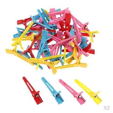 Imagem de barenx 100 grampos de plástico para corte de cabelo para salão de beleza, cores sortidas