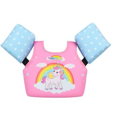 Imagem de Boia Infantil Tipo Colete (Flutuador) Não Fura, Ajustável, Não-Inflável (Unicornio Rosa)