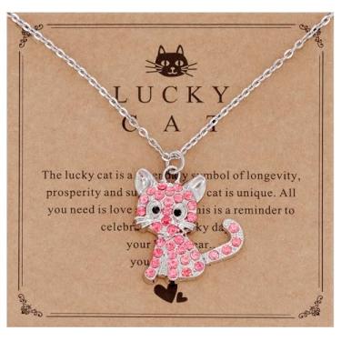 Imagem de HUTIMY Colar de pedra do mês de nascimento para mulheres, presente de gatinho, cachorro, joia para amantes de gatos
