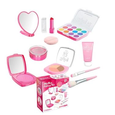 Imagem de Shakven Conjunto de maquiagem para crianças,Conjunto de maquiagem infantil | Kits de brinquedos de maquiagem de simulação para meninas,Kit de maquiagem para crianças falsas, kits cosméticos seguros