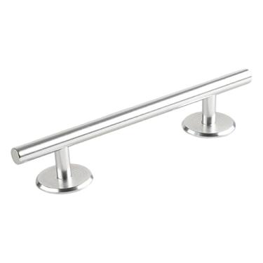 Imagem de predolo Corrimão para mini skate de dedo, acessório de treino para pistas de skate, rampa de metal maciço premium, ótimo complemento para mini skate de dedo, Redondo Prateado