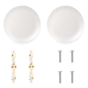 Imagem de CP3540 Conjunto de 2 placas de cobertura de teto redondas pintáveis para caixa elétrica e orifício de parede, detector de fumaça e aberturas de cabos