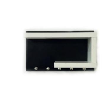 Imagem de Porta Chaves de Parede Bicolor Preto e Branco com Suporte – 5 Ganchos Organizador de Chaveiros