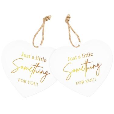 Imagem de joycraft 50 etiquetas de agradecimento de coração com cordão, 6,3 cm papel branco folha dourada para lembrancinhas de festa, etiquetas Just a Little Something for You para agradecimento de professores