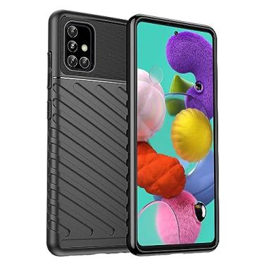 Imagem de IDEWEI Capa para Samsung Galaxy M40S. Fibra de carbono refinada, anti-queda, anti-impressões digitais, proteção integral. A capa do telemóvel é compatível com Samsung Galaxy M40S