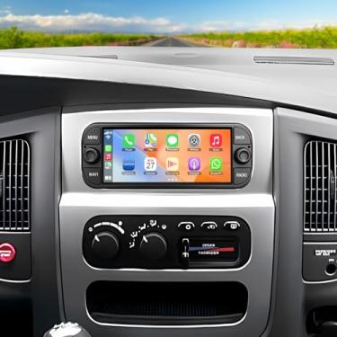 Imagem de Rádio de carro 4 + 64 G para Chrysler Dodge Jeep Wrangler Grand Cherokee, estéreo automotivo de 16,8 polegadas, Apple Carplay, Android Auto, navegação GPS, câmera de reserva, Bluetooth, rádio Android