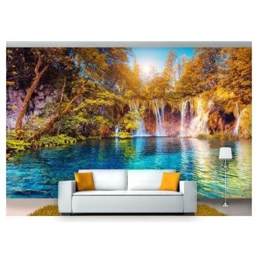 Imagem de Papel De Parede Cachoeira Natureza Céu Sol 3D 6M² Nch165 - Você Decora