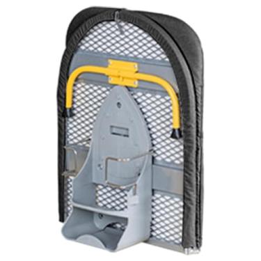 Imagem de WeiLaiKeQi Tábua de passar roupa dobrável com suporte para ferro, portátil, economizadora de espaço, para uso em viagens, apartamento e casa, Preto