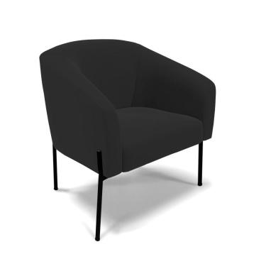 Imagem de Poltrona Pé De Ferro Preto Sala De Estar Stella Veludo Preto D03 - D'rossi