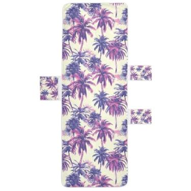 Imagem de STAYTOP Linda capa de toalha de cadeira de descanso de palmeiras tropicais, capa macia para espreguiçadeira, capas de cadeira de praia com bolsos para jardim ao ar livre, pátio, pátio, banhos de sol