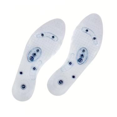 Imagem de Palmilha Magnética Terapêutica, Gel de Silicone Transparente, 9,8 x 30 cm, Massagem e Reflexologia, Unissex, Alívio de Dores e Estresse