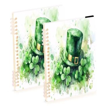 Imagem de Burbuja Cadernos com chapéu de São Patrício, papel pautado universitário A5 com 60 folhas, fichário para escritório, 2 unidades