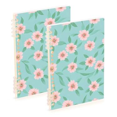 Imagem de Burbuja Cadernos com nome, papel pautado universitário A5 com 60 folhas, fichário para escritório, 2 unidades