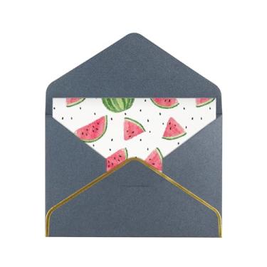 Imagem de SKKNT Cartões de felicitações com estampa de frutas frescas de melancia para todas as ocasiões, convites de festa de aniversário de casamento, 12,7 x 15,2 cm