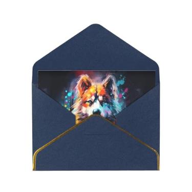 Imagem de SKKNT Cartões comemorativos com estampa de pata de animal de estimação para todas as ocasiões, convites de festa de aniversário de casamento, 12,7 x 15,2 cm